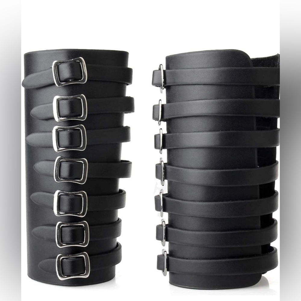 Leather Viking Bracers Gauntlet Wristbands